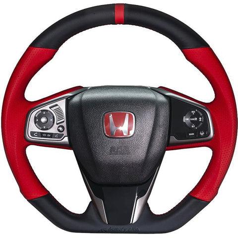 Buddy Club Time Attack Leather Steering Wheel - 10th Gen Civics - Saikospeed