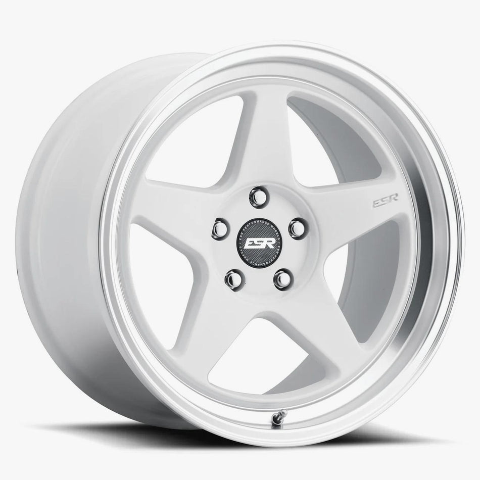 ESR Wheels 18X9.5 5X114.3 +35 72.56 GLOSS WHITE MACHINE LIP CR5 89551435 CR5WHT-ML