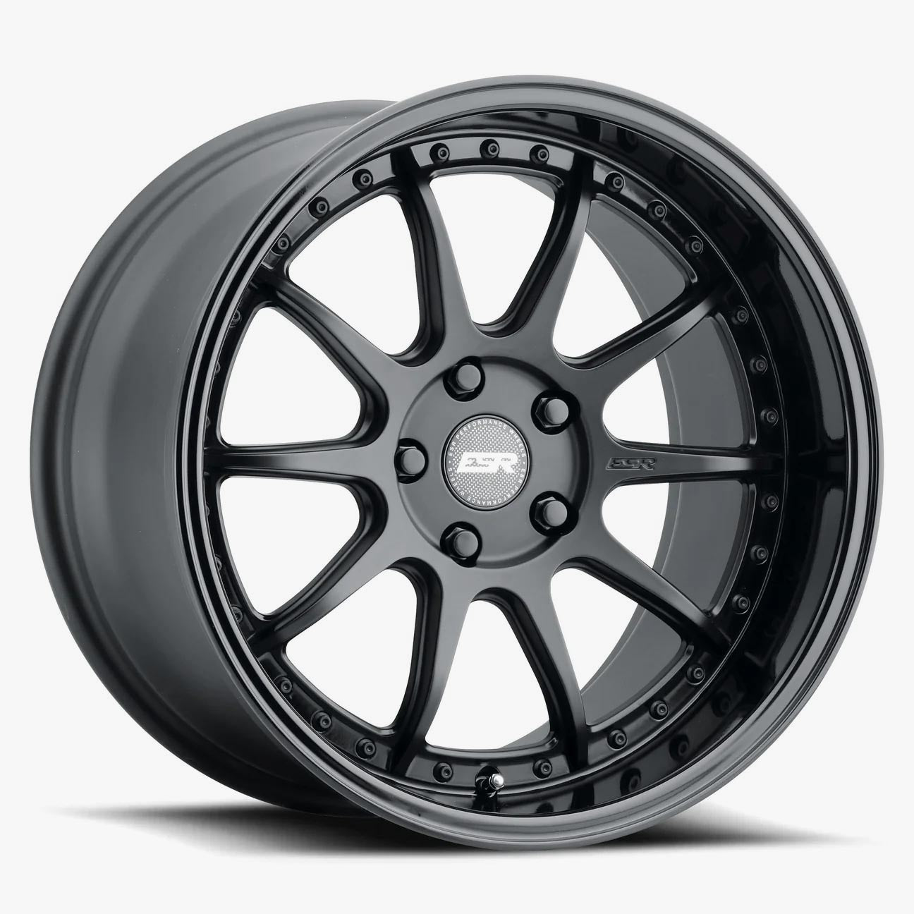 ESR Wheels 18X9.5 5X120 +22 72.56 MATTE BLACK GLOSS BLACK LIP CS12 89551422 CS12MBLK-BL 5X120