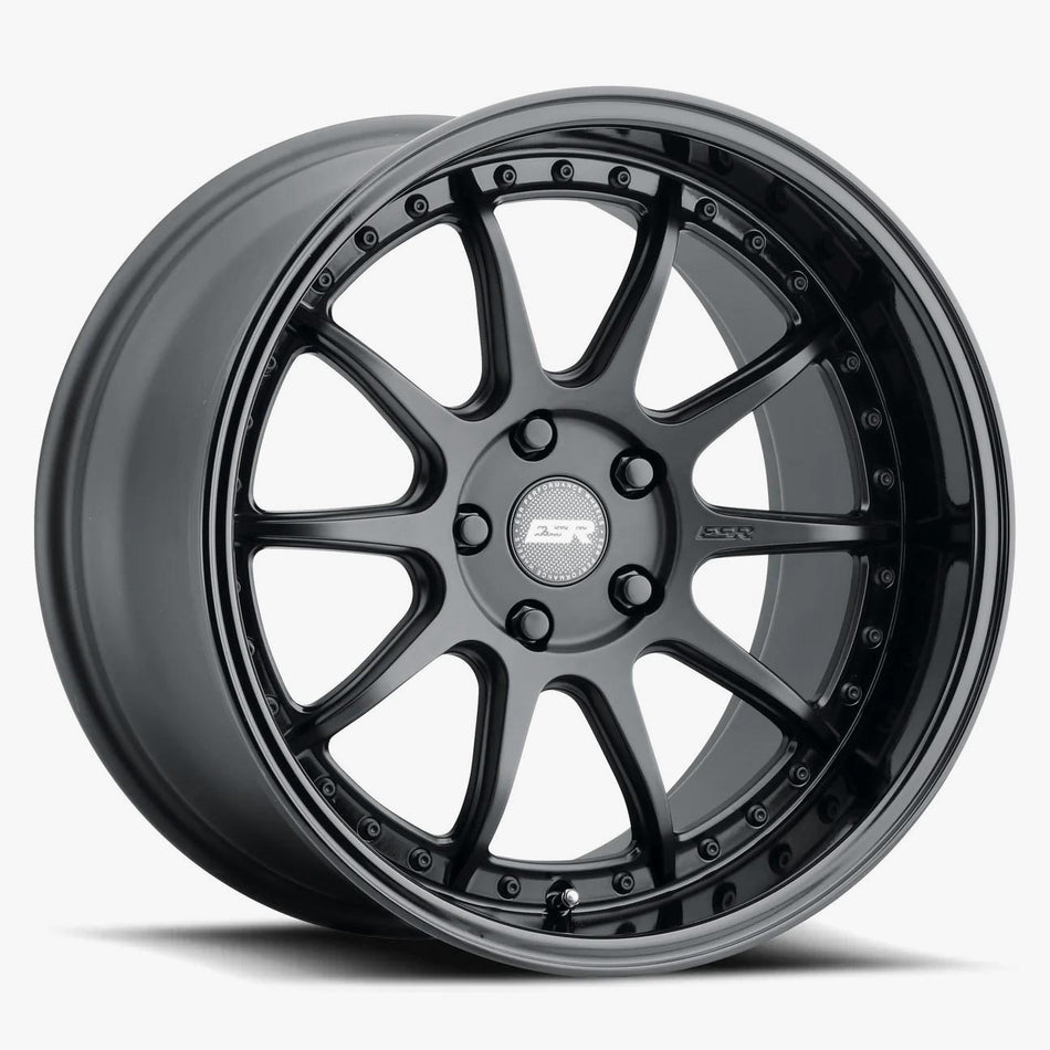 ESR Wheels 18X8.5 5X114.3 +35 66.6 MATTE BLACK GLOSS BLACK LIP CS12 88551235 CS12MBLK-BL