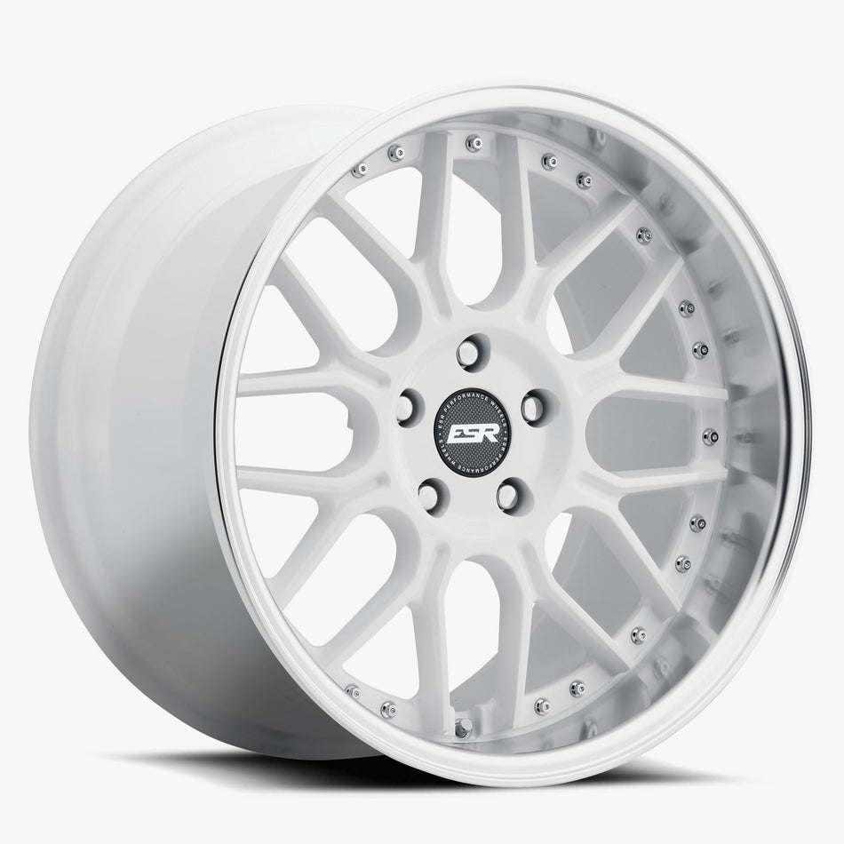 ESR Wheels 18X8.5 5X112 +40 66.6 GLOSS WHITE MACHINE LIP CS18