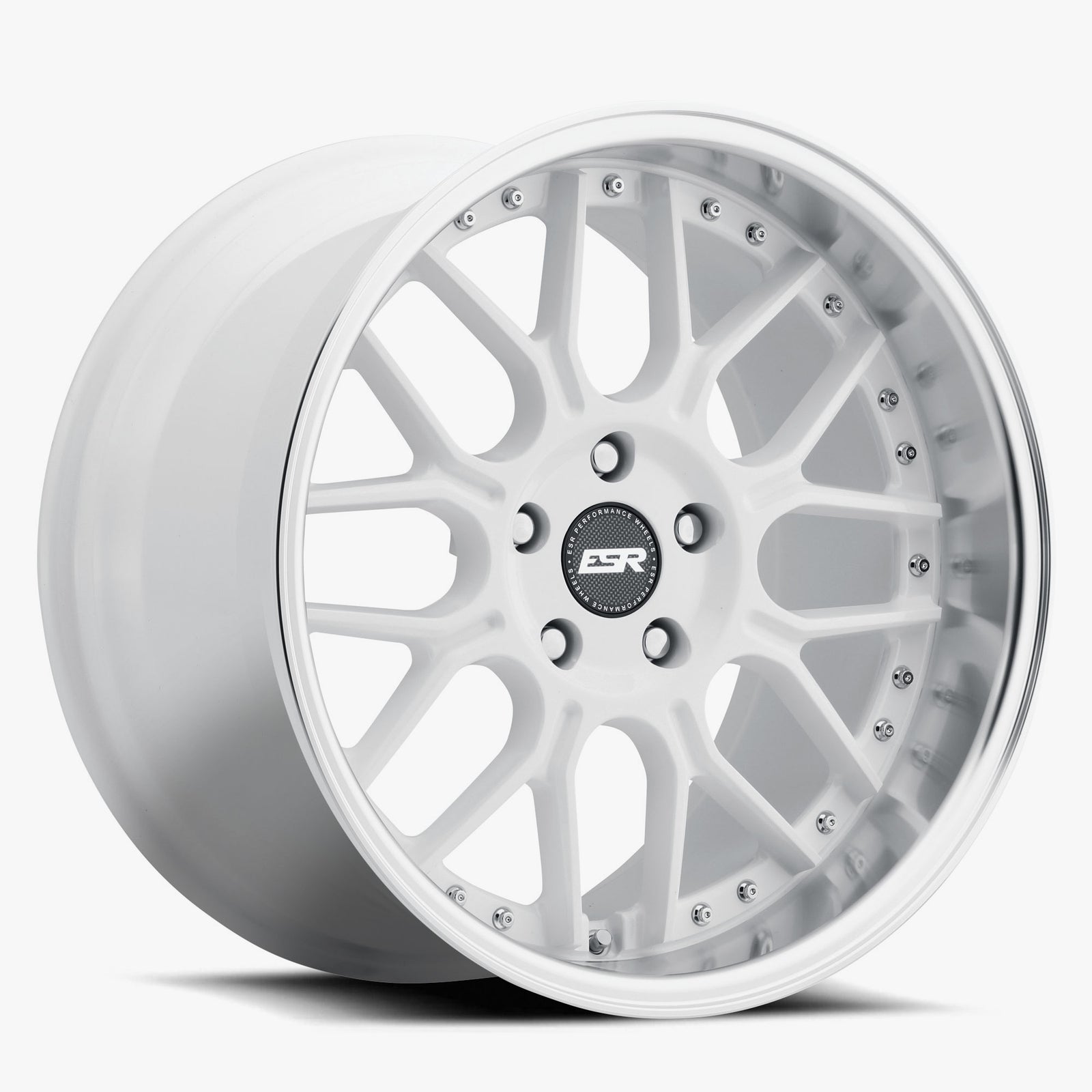 ESR Wheels 19X9.5 5X114.3 +22 72.56 GLOSS WHITE MACHINE LIP CS18