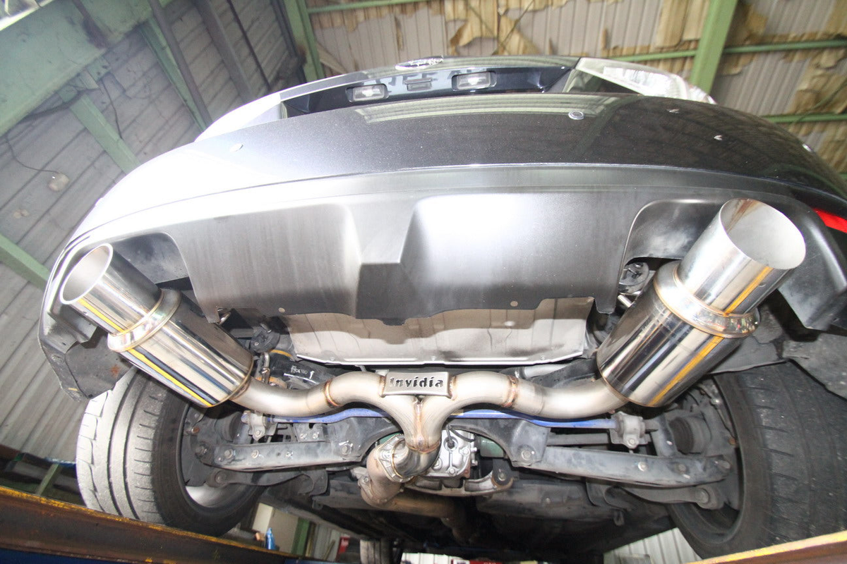 Invidia 08-11 STi Hatch / 11 WRX Hatch Dual N1 Single Layer SS Tipped Cat-back Exhaust