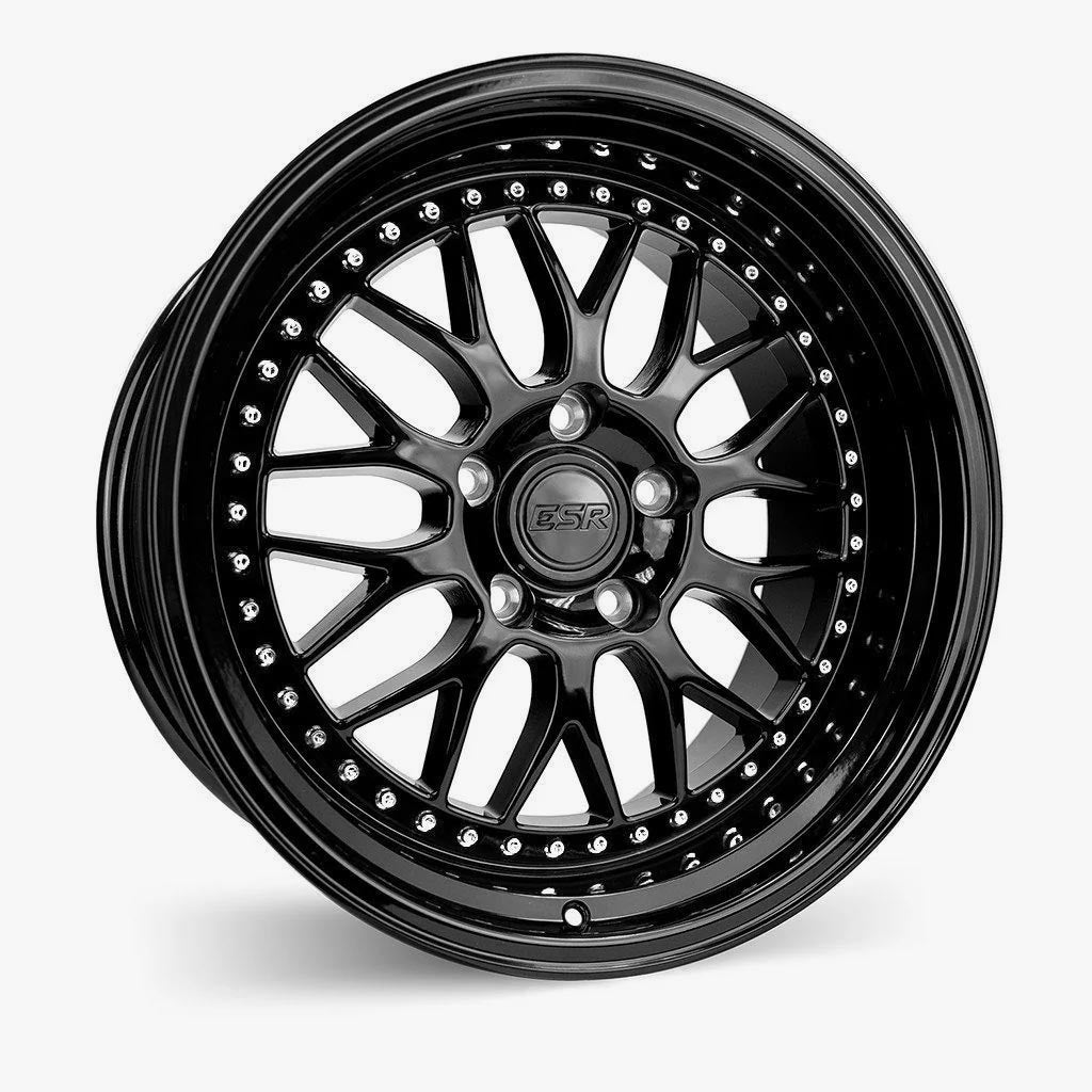 ESR Wheels 17X8.5 5X114.3 +30 72.56 GLOSS BLACK SR01 78551430 SR01GBLK