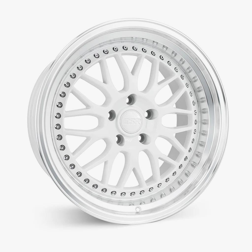 ESR Wheels 18X9.5 5X100 +22 72.56 GLOSS WHITE MACHINE LIP SR01 89550022 SR01WHT-ML