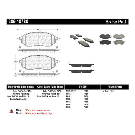 StopTech Performance 05-08 Legacy 2.5 GT Front Brake Pads - Saikospeed