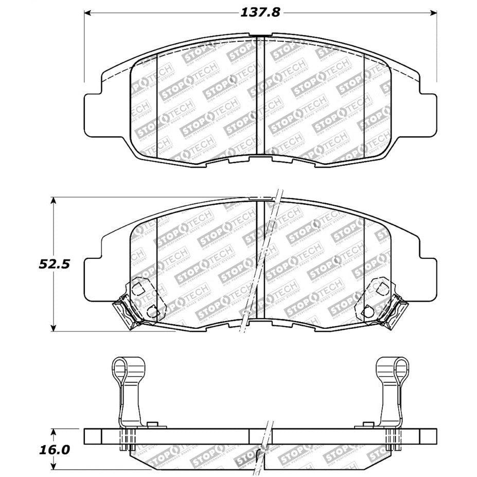 StopTech Performance 98-02 Honda Accord Coupe/Sedan 4cyl Rear Drum/Disc Front Brake Pads - Saikospeed