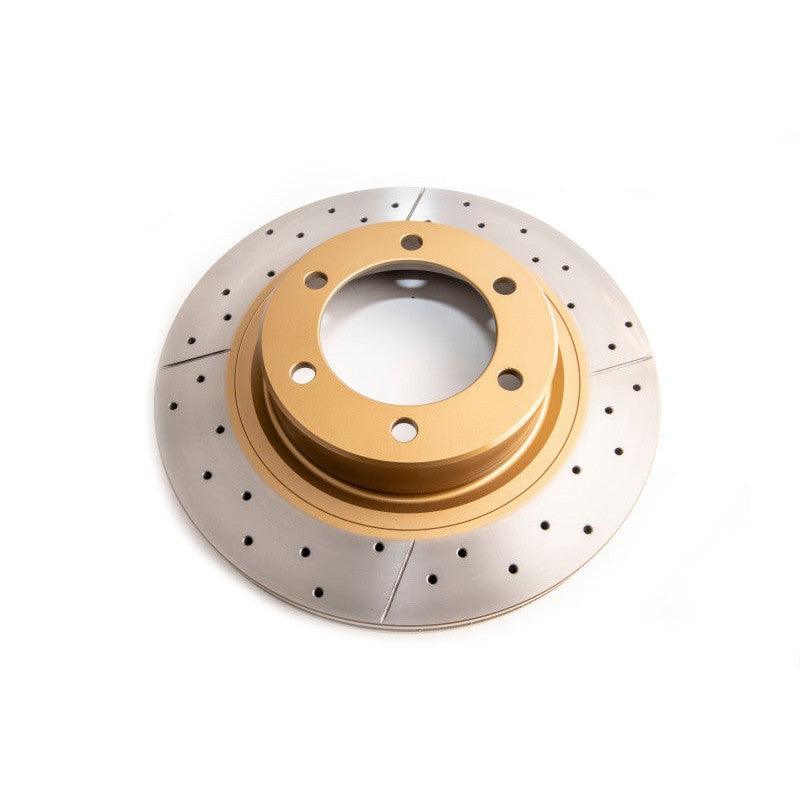 DBA 02-09 Subaru WRX STi/2017 BRZ w/Perf Pkg. 10 Hole Front Drilled & Slotted Street Series Rotor - Saikospeed