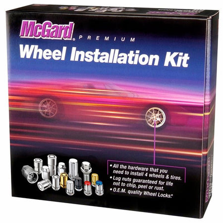 McGard 5 Lug Hex Install Kit w/Locks (Cone Seat Nut / Bulge) M12X1.5 / 3/4 Hex / 1.45in L - Chrome - Saikospeed