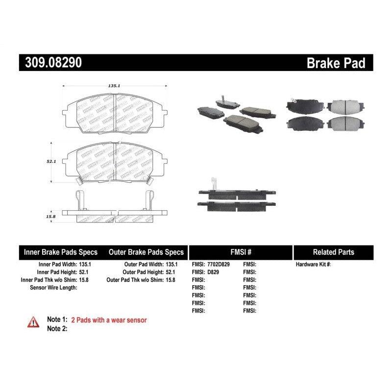 StopTech Performance 00-09 S2000/06+ Civic Si/02-06 RSX-S (non base) Front Brake Pads - Saikospeed