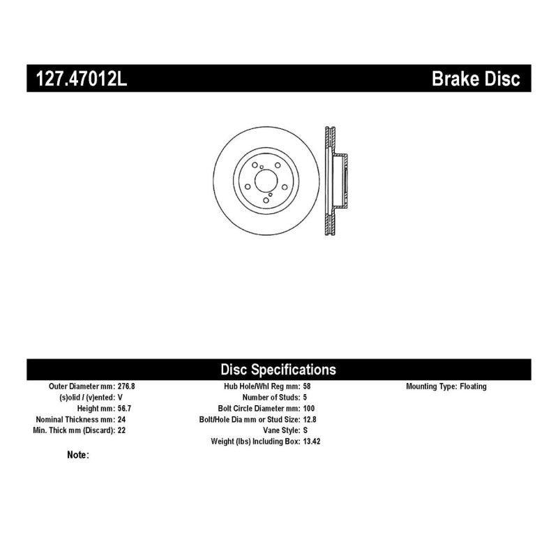 StopTech Slotted & Drilled Sport Brake Rotor - Saikospeed