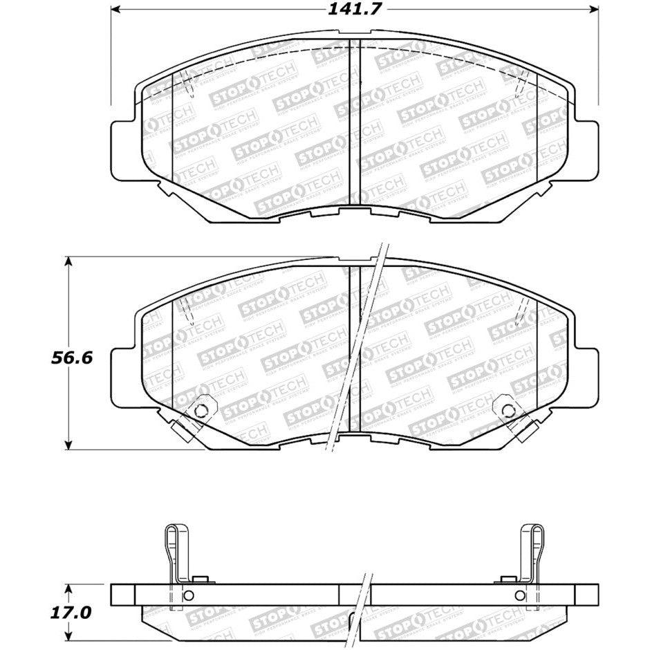 StopTech Sport Brake Pads w/Shims and Hardware - Front - Saikospeed