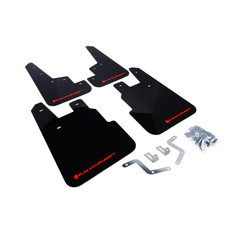 Rally Armor 14-18 Subaru Forester Black Mud Flap w/ Red Logo