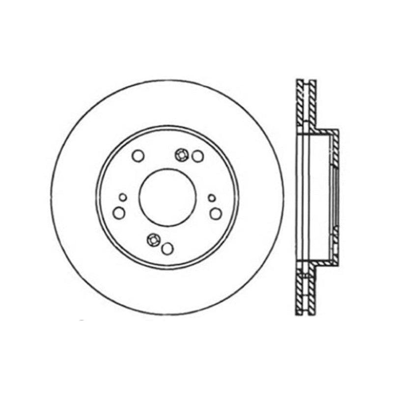 StopTech 02-06 Acura RSX Slotted & Drilled Right Front Rotor - Saikospeed