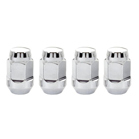 McGard Hex Lug Nut (Cone Seat Bulge Style) M12X1.5 / 3/4 Hex / 1.45in. Length (4-Pack) - Chrome - Saikospeed