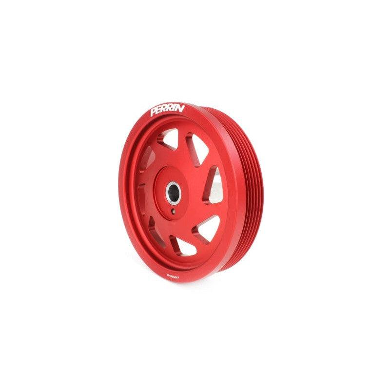 Perrin 2022 BRZ/86 / 19-22 Subaru WRX Lightweight Crank Pulley (FA/FB Eng w/Small Hub) - Red - Saikospeed