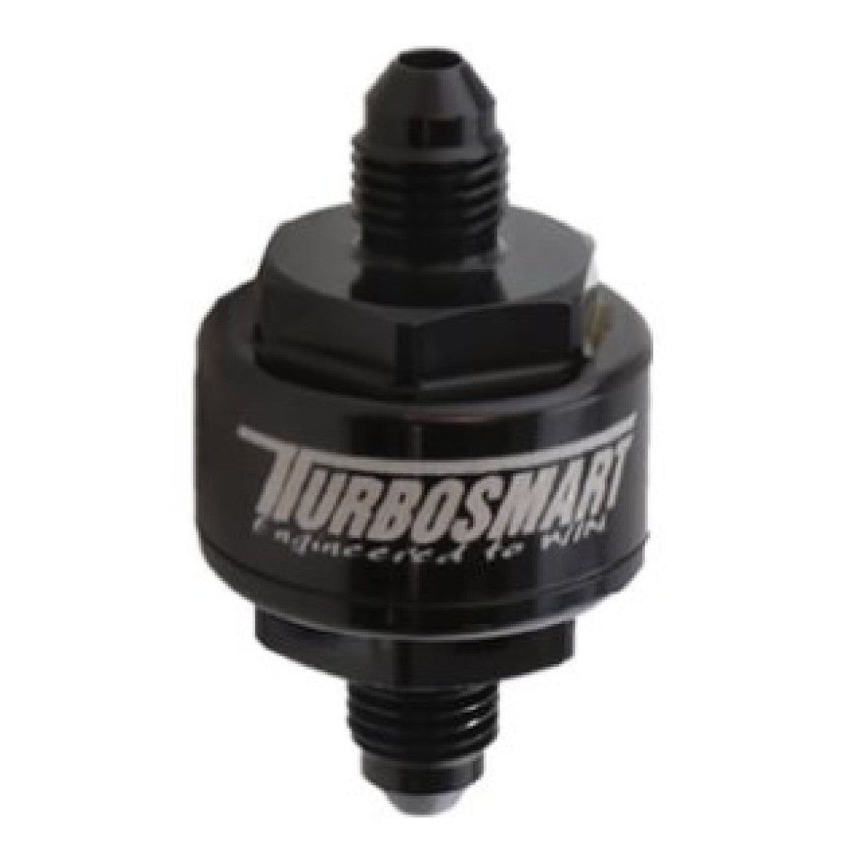 Turbosmart Billet Turbo Oil Feed Filter w/ 44 Micron Pleated Disc AN-3 Male Inlet - Black