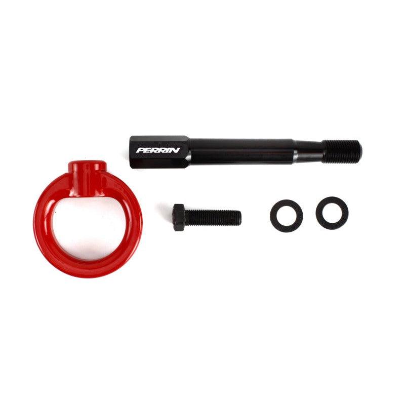 Perrin 08-14 Subaru WRX/STI Hatchback Tow Hook Kit (Rear) - Red - Saikospeed