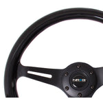 NRG Classic Wood Grain Steering Wheel (350mm) Black Paint Grip w/Black 3-Spoke Center