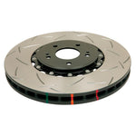 DBA 04-07 STi/2017 BRZ w/Perf. Pkg. 10 Hole Front Slotted 5000 Series 2/PC Rotor Assembled w/Blk Hat - Saikospeed