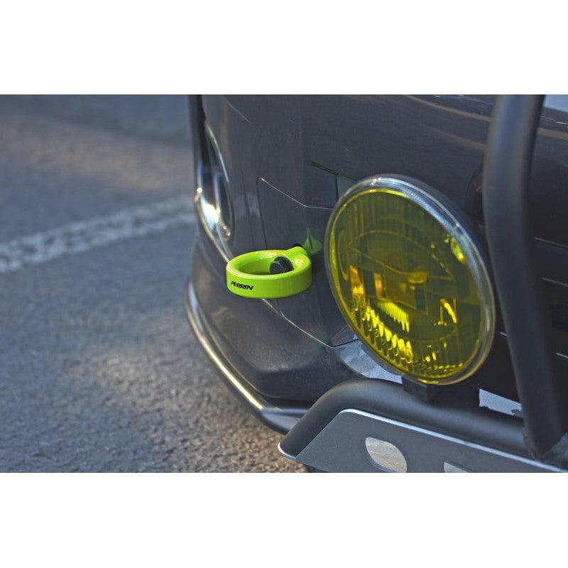 Perrin 08-14 Subaru WRX/STI Tow Hook Kit (Front) - Neon Yellow - Saikospeed