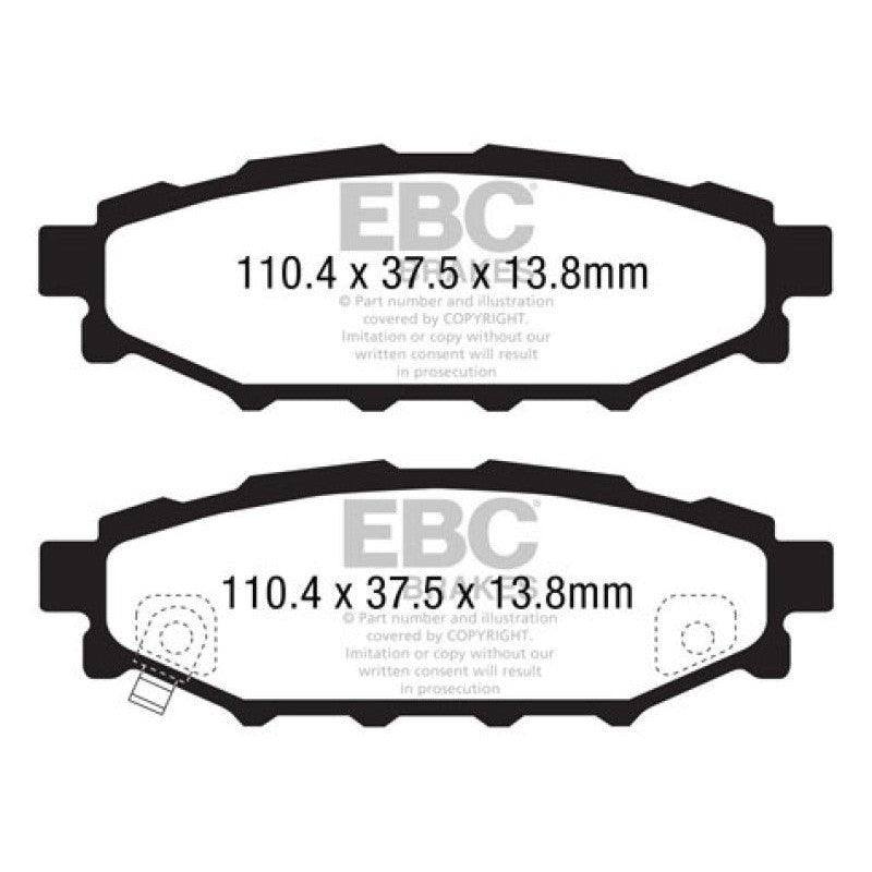 EBC 12+ Subaru BRZ 2.0 (solid rear rotors) Greenstuff Rear Brake Pads - Saikospeed