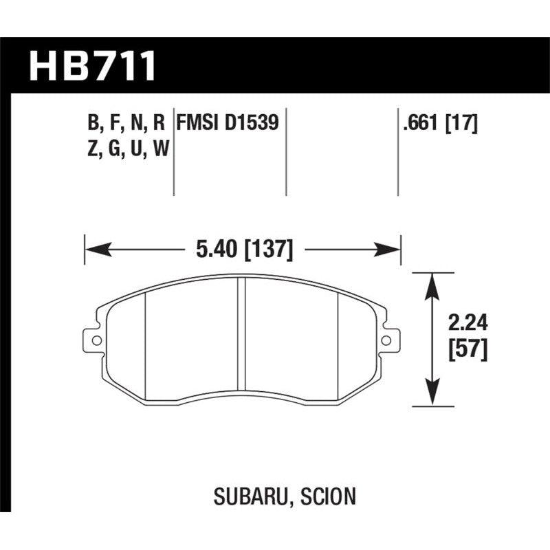 Hawk 13 Subaru BRZ / 13 Scion FR-S Perf. Ceramic Front Street Brake Pads - Saikospeed