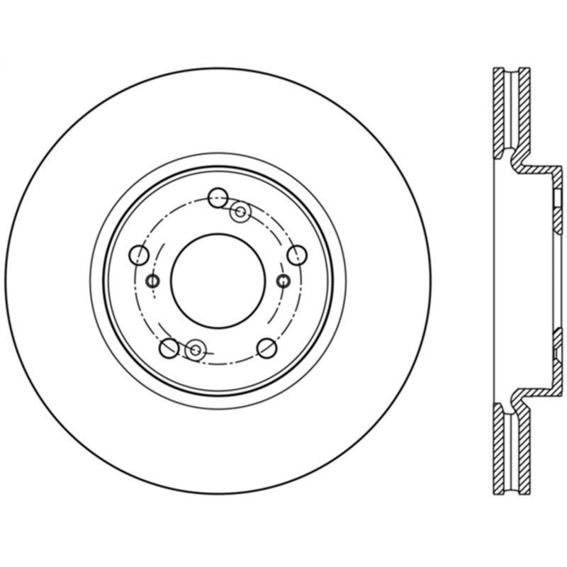 StopTech Slotted Sport Brake Rotor 2014 Honda Accord V6 Front Left - Saikospeed