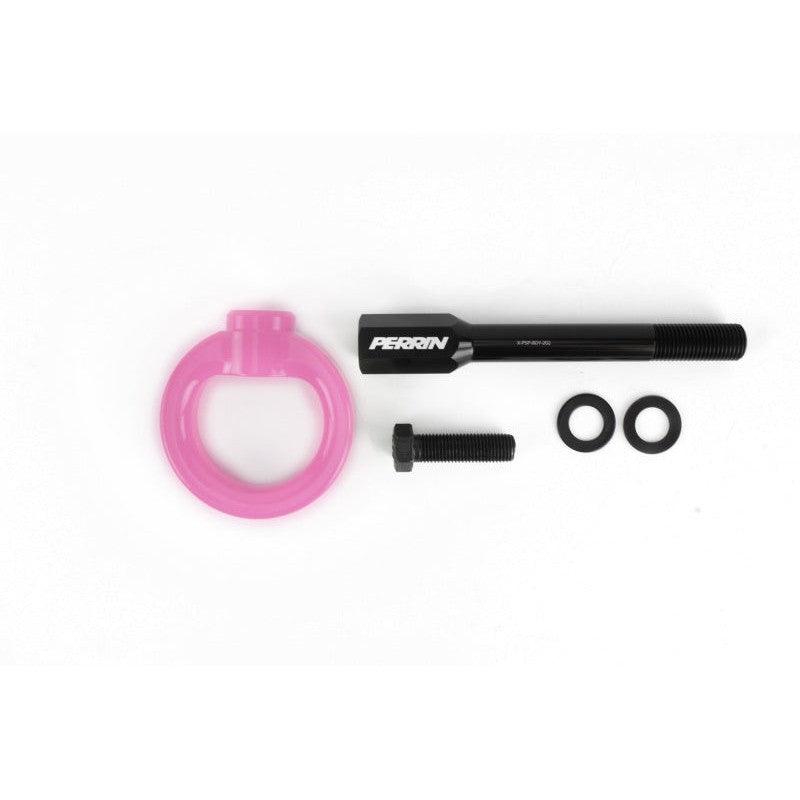Perrin 02-07 Subaru WRX/STI Tow Hook Kit (Front) - Hyper Pink - Saikospeed