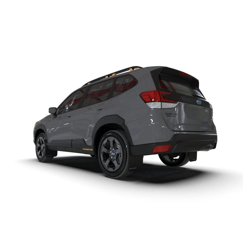 Rally Armor 2022 Fits Subaru Forester (Incl. Wilderness) Black UR Mud Flap w/White Logo