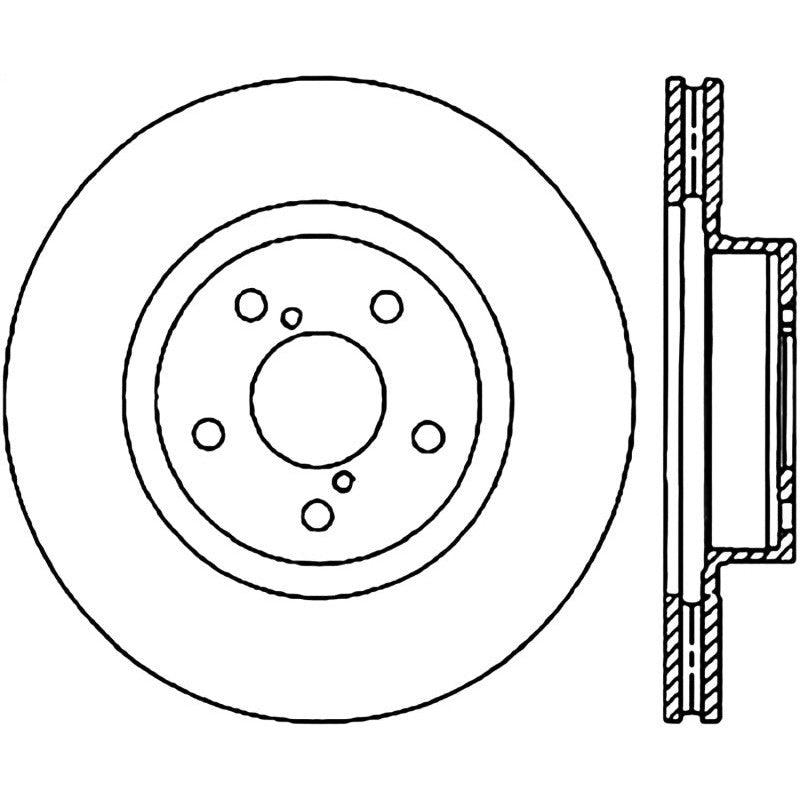 StopTech Power Slot 05-08 STi (5x114.3) CRYO Front Left Rotor - Saikospeed