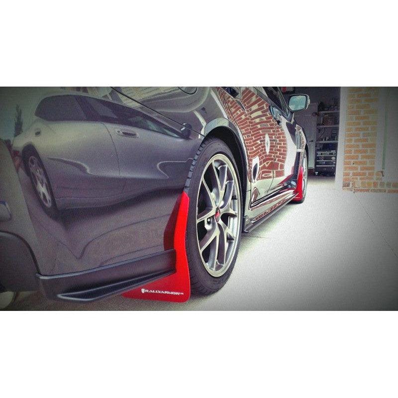 Rally Armor 15-21 Subaru WRX &amp; STI Black Mud Flap Grey Altered Font Logo - Saikospeed