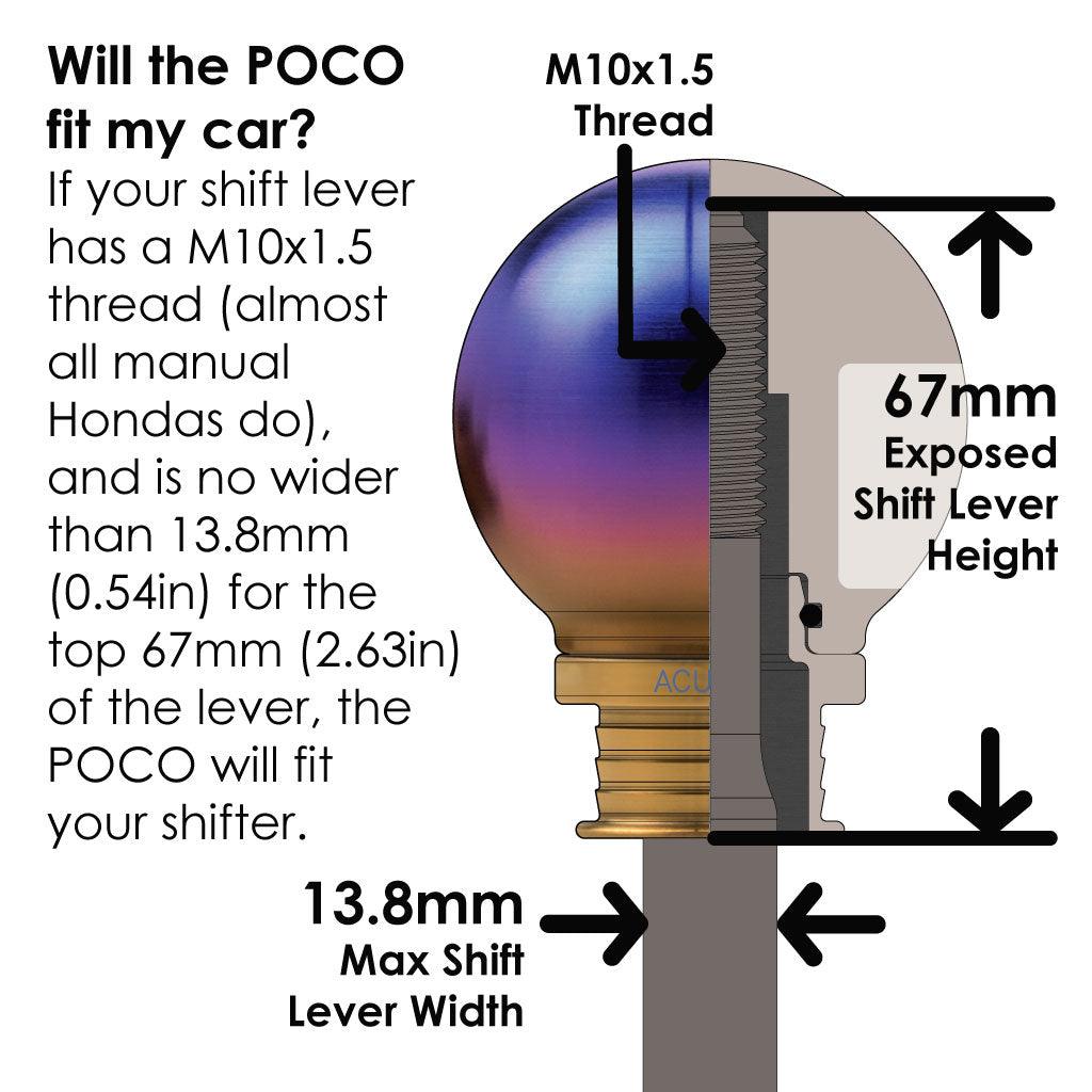 POCO-Ti Burnt Titanium Low Profile Shift Knob (M10x1.5) - Saikospeed