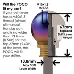 POCO-Ti Burnt Titanium Low Profile Shift Knob (M10x1.5) - Saikospeed
