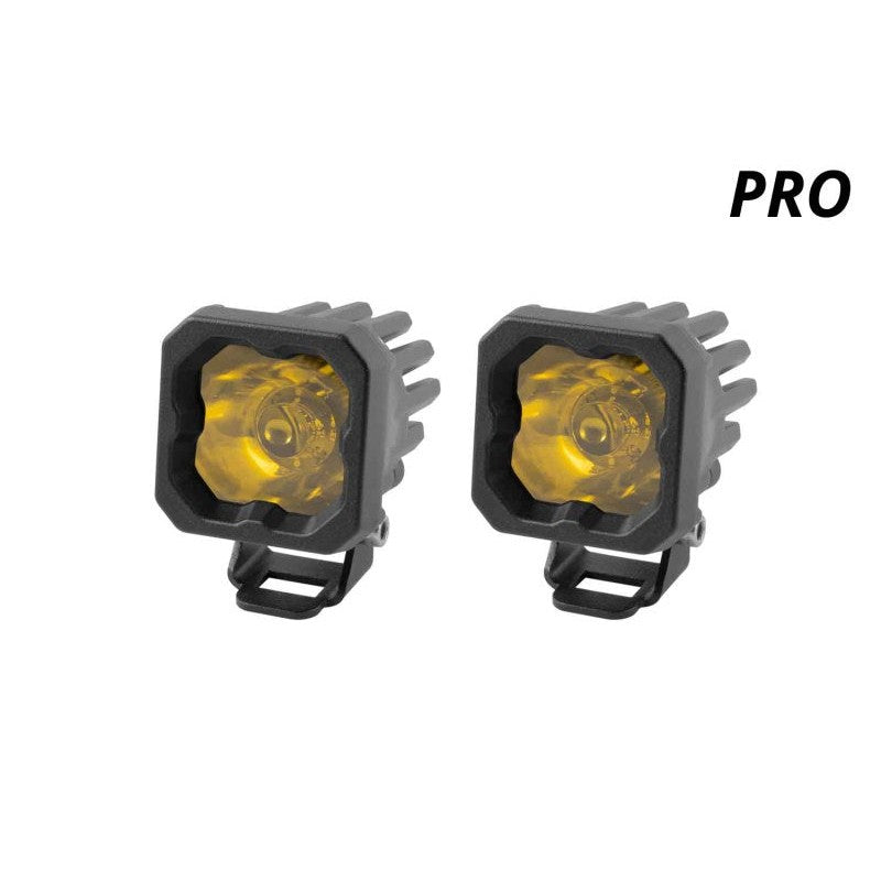 Diode Dynamics Stage Series C1 LED Pod Pro - Yellow Wide Standard ABL (Pair)