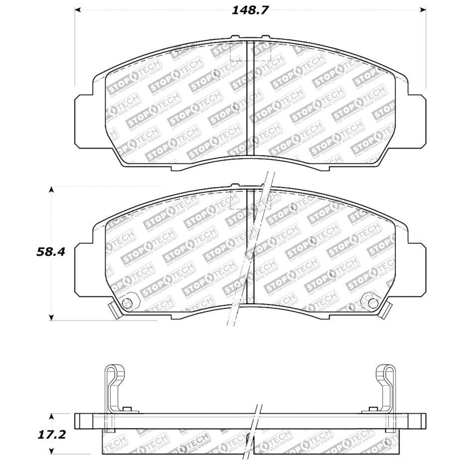 StopTech Performance 04-09 Acura TSX / 09 Accord V6 Coupe ONLY Front Brake Pads - Saikospeed