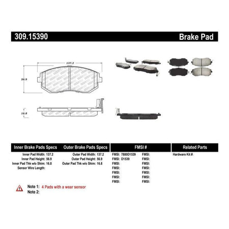 StopTech Performance 13 Scion FR-S / 13 Subaru BRZ Front Brake Pads - Saikospeed