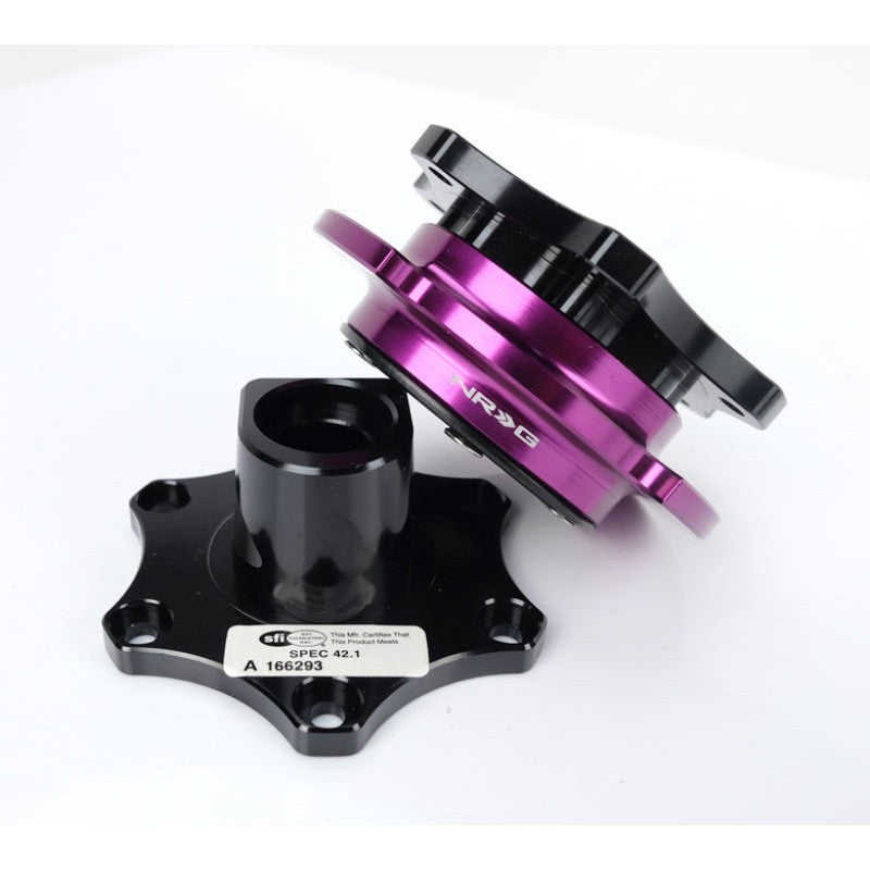 NRG Quick Release SFI SPEC 42.1 - Shiny Black Body / Shiny Purple Ring