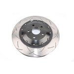 DBA 04-07 STi/2017 BRZ w/Perf. Pkg. 10 Hole Front Slotted 5000 Series 2/PC Rotor Assembled w/Blk Hat - Saikospeed