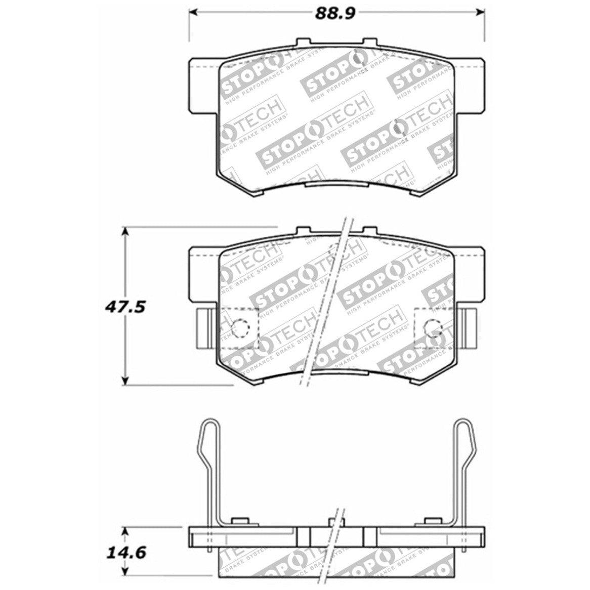 StopTech Street Touring 00-09 Honda S2000 / 92-07 Accord / 04-10 TSX Rear Brake Pads - Saikospeed