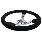 NRG Reinforced Steering Wheel (350mm / 3in. Deep) Blk Suede w/Hydrodipped Digi-Camo Spokes