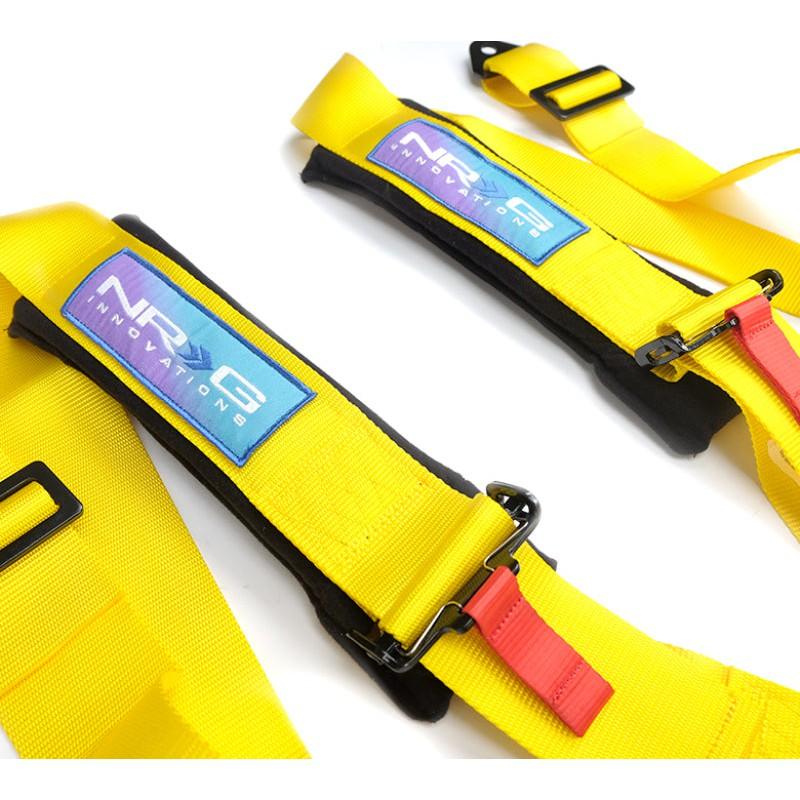 NRG 5PT 3in. Seat Belt Harness / Cam Lock - Yellow - Saikospeed
