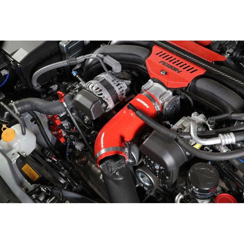 Perrin 22-23 Subaru BRZ/Toyota GR86 Silicone Inlet Hose (3in. ID / SS Wire) - Red - Saikospeed