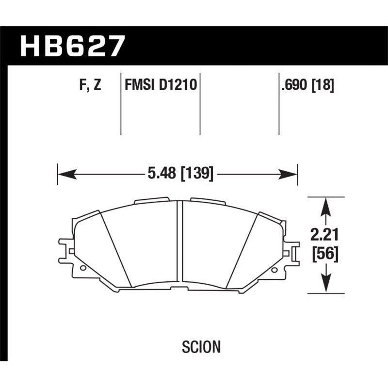 Hawk 08-11 Scion xB / 08-10 Scion xD / 09-10 Toyota Corolla / 09-10 Matrix / 06-10 Rav4 / 10 Lexus H