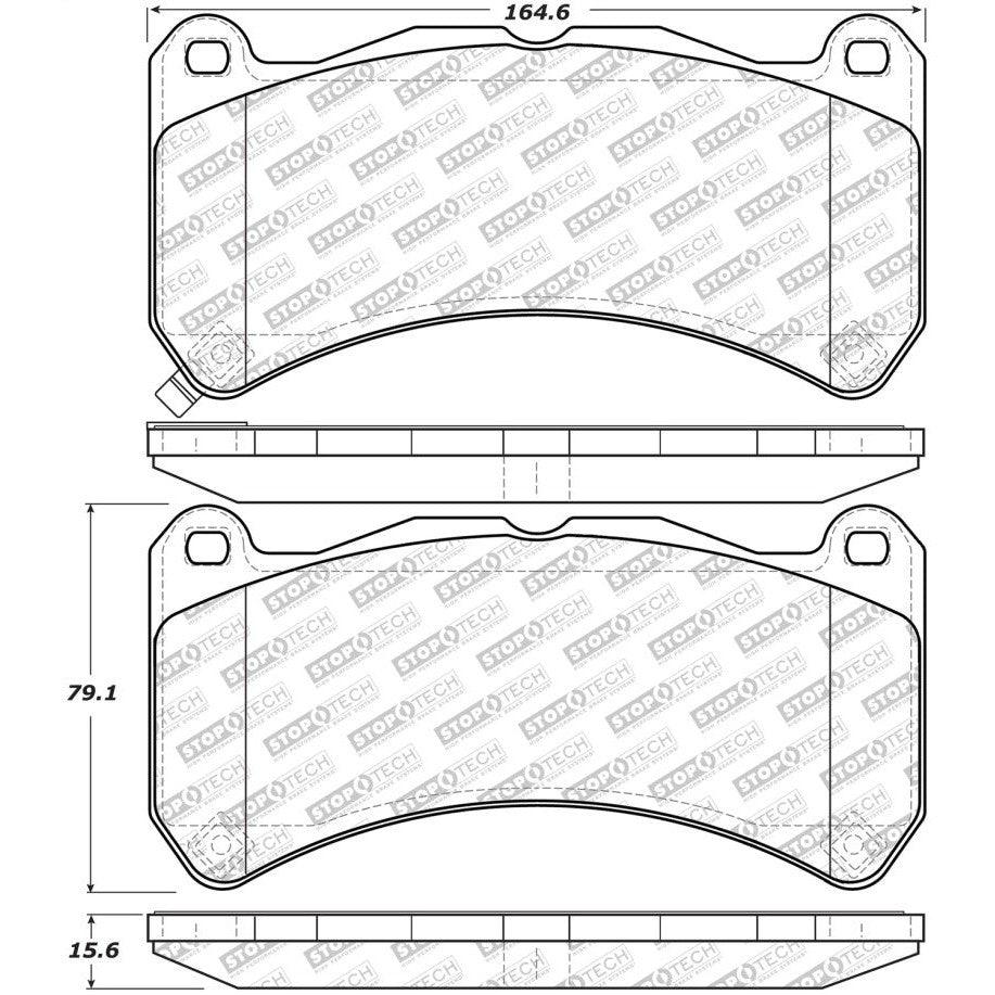 StopTech 08-14 Lexus IS Street Select Front Brake Pads - Saikospeed