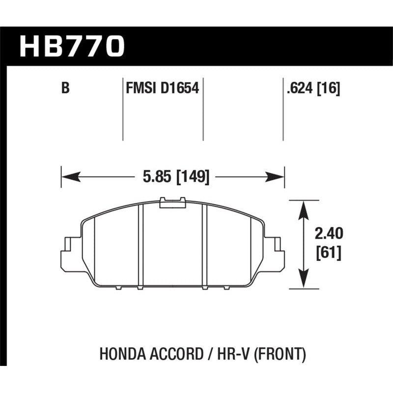 Hawk 13-17 Honda Accord HPS 5.0 Front Brake Pads - Saikospeed