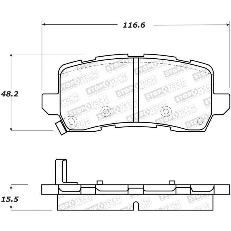 StopTech Street Brake Pads - Rear - Saikospeed