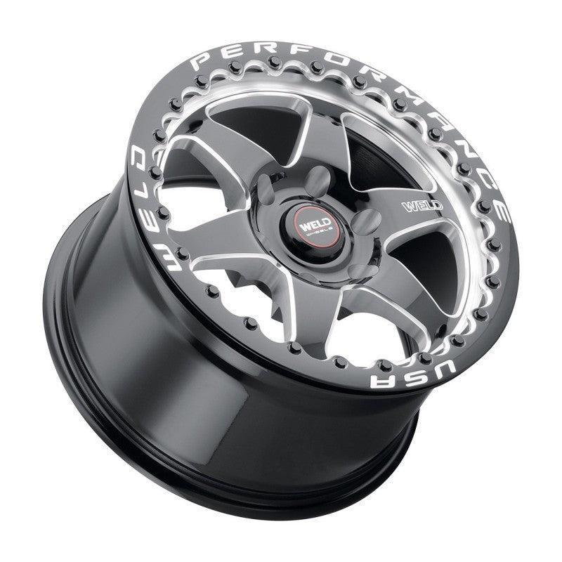 Weld S909 17x10 Ventura 6 Beadlock 6x135 ET42 BS7.25 Gloss BLK MIL DIA 87.1 - Saikospeed