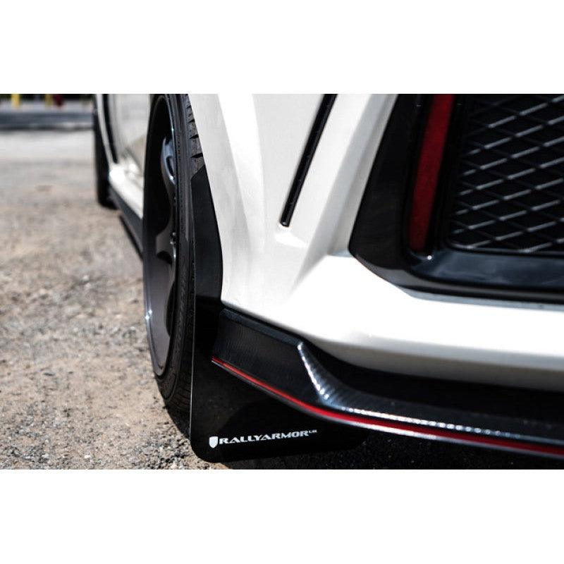 Rally Armor 17-21 Honda Civic Type R Black UR Mud Flap w/ Red Logo - Saikospeed