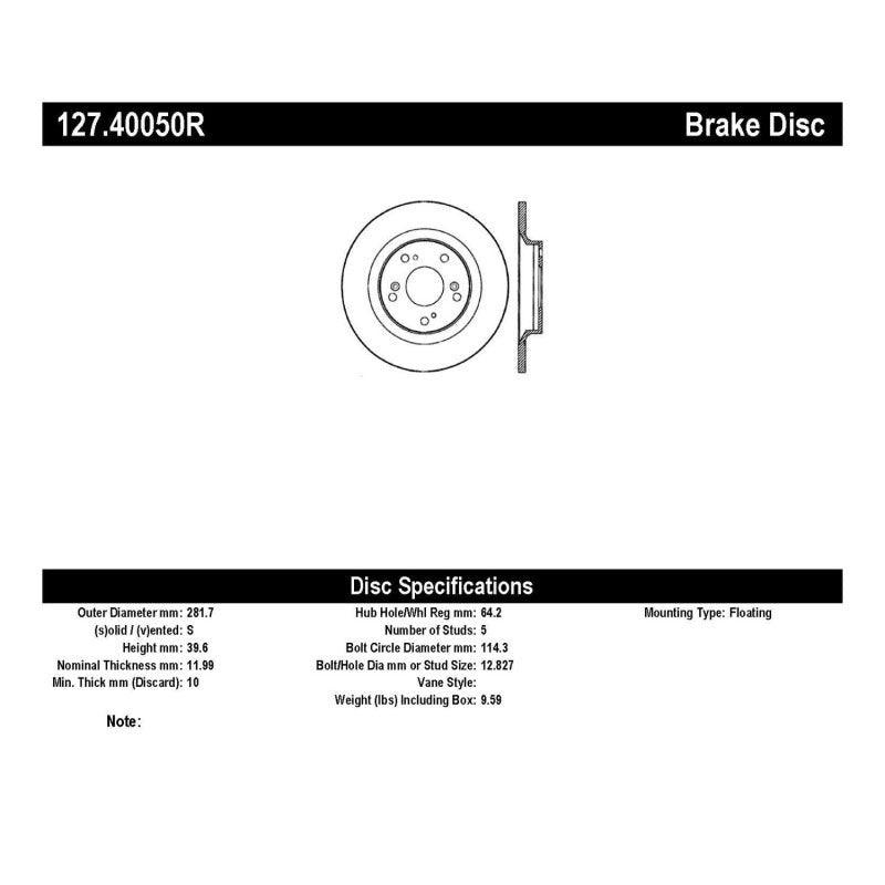 StopTech 00-09 S2000 Slotted & Drilled Right Rear Rotor - Saikospeed